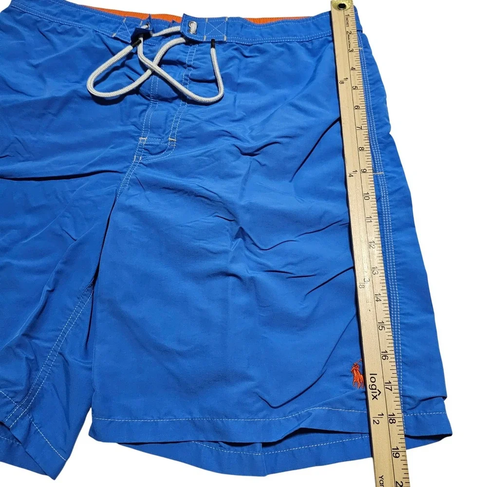 Polo Ralph Lauren Mens Royal Blue Orange Pony Mesh Lined Swim Trunks Large